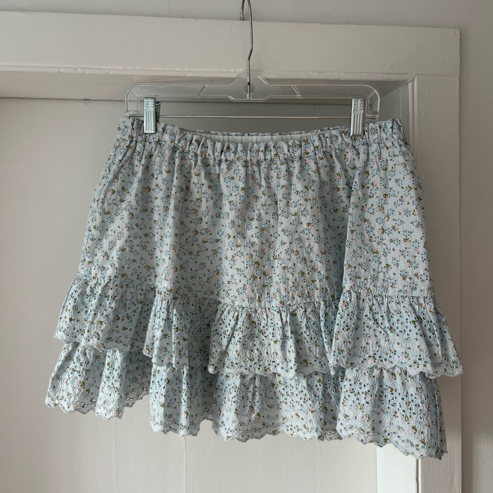 Lucky Brand Light Blue Floral Skirt